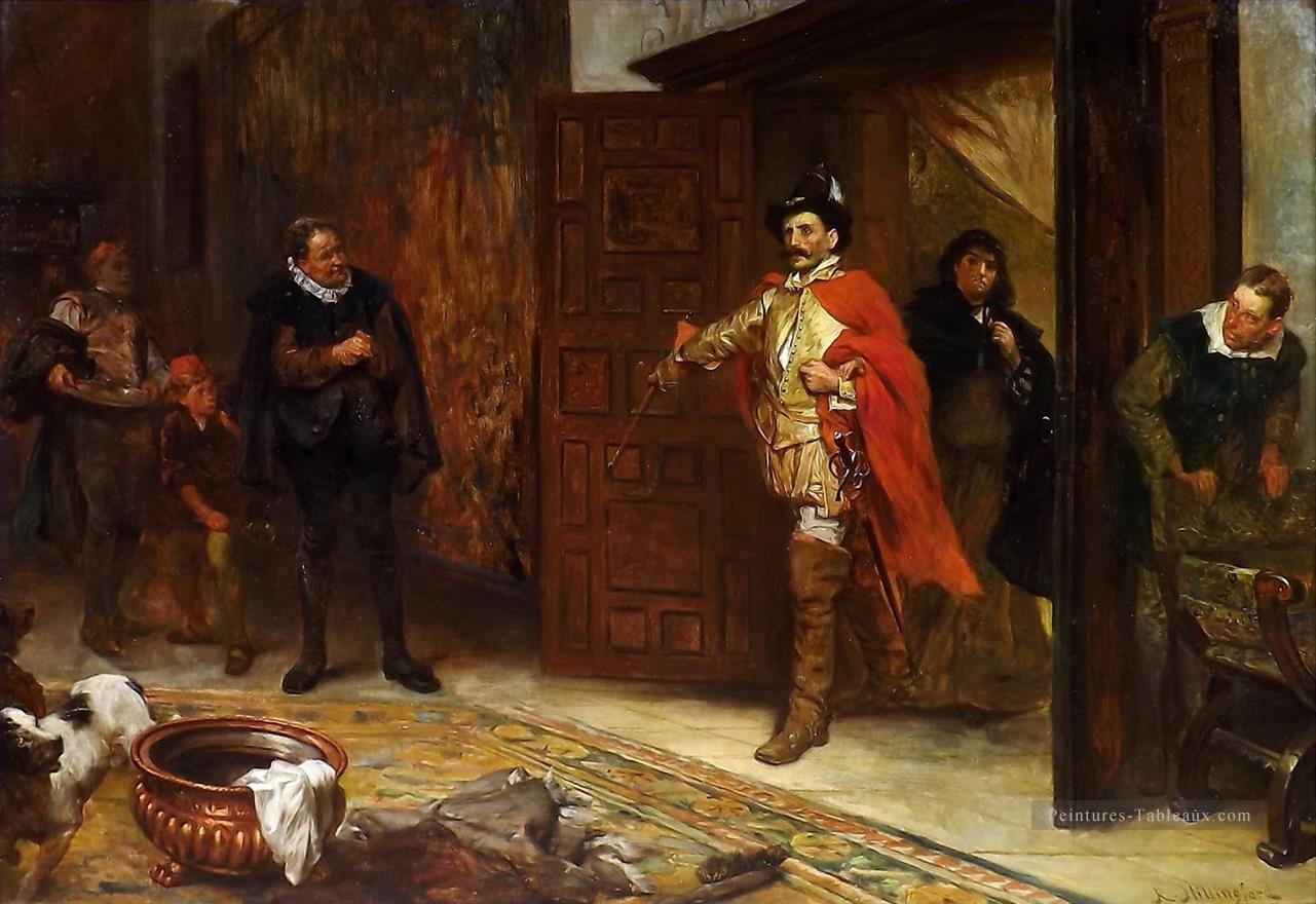 Le dompter de la musaraigne Robert Alexander Hillingford scènes de batailles historiques Peintures à l'huile